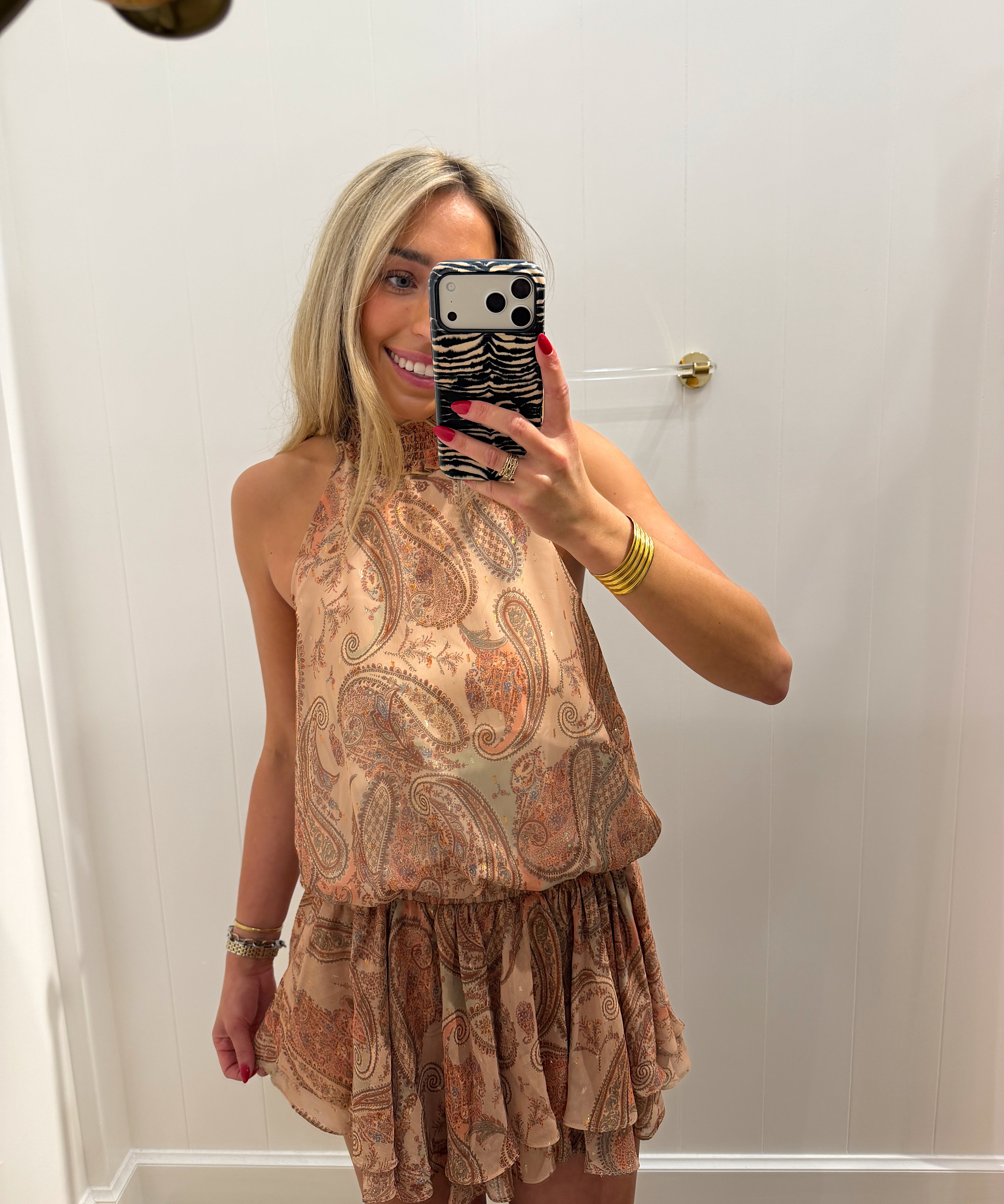 LBK RUFFLED HEM MOCK NECK DRESS