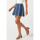 Shell Panel Linen Skort: Off White / L