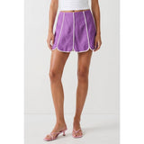 Shell Panel Linen Skort: Off White / L