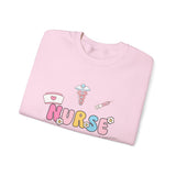 Nurse Medical Icons Crewneck Sweatshirt – Cute Nurse Graphic Pullover