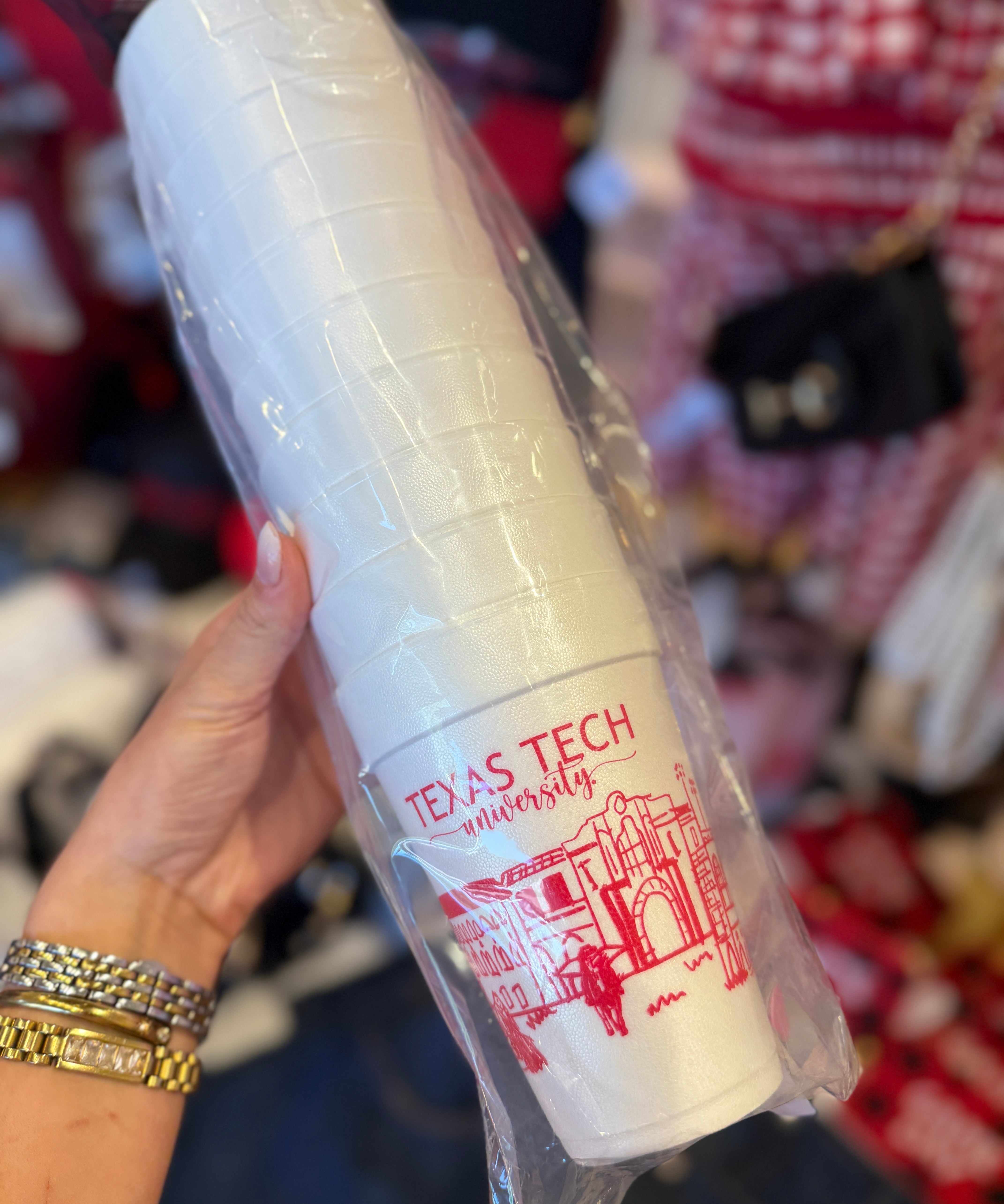 TEXAS TECH STYRFOAM CUPS - SET OF 10