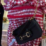 BLACK HORSEBIT LEATHER CROSSBODY