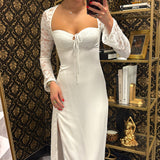 White Lace Corset Sweetheart Dress