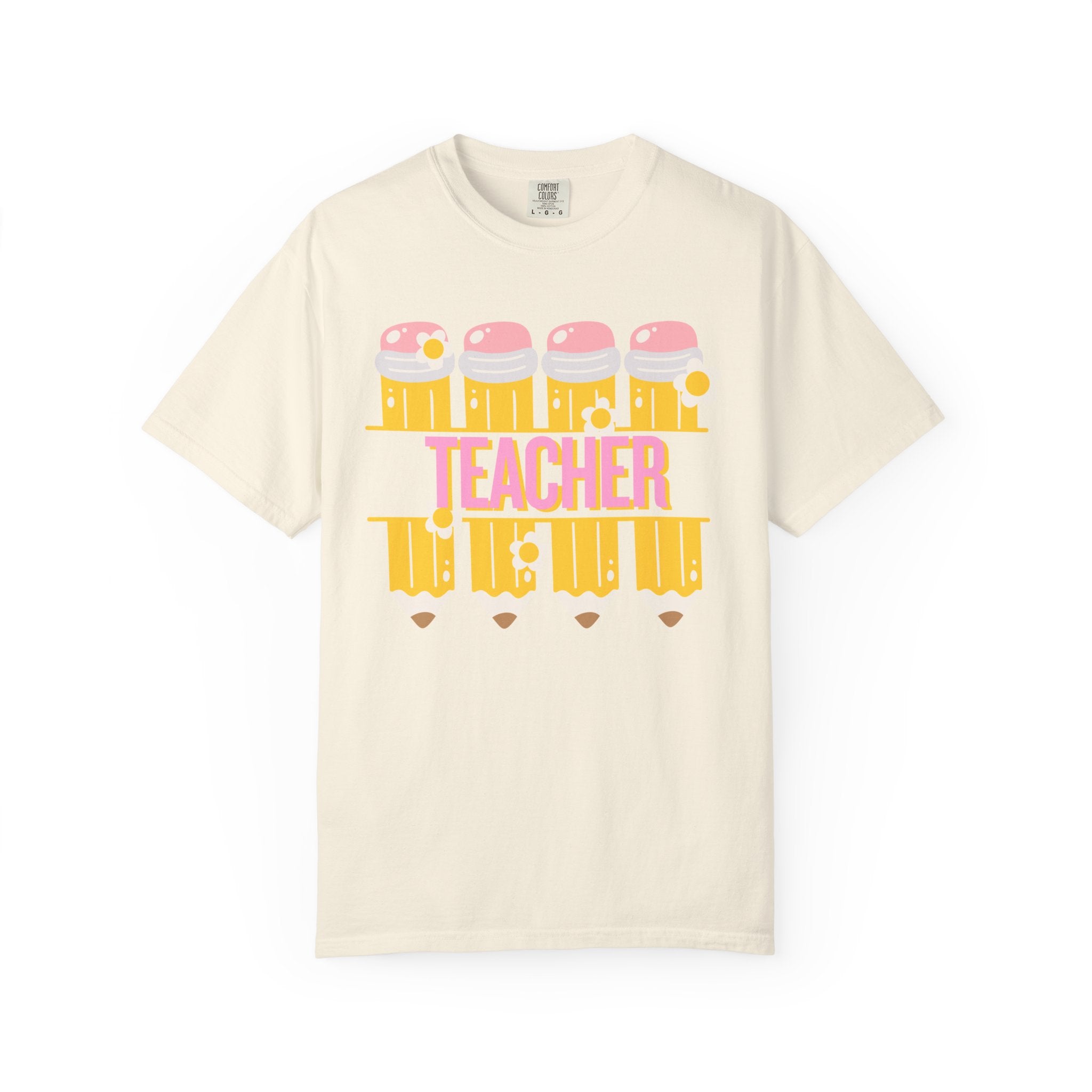 Teacher Pencil & Apple Graphic T-Shirt | Cute Back-to-School Gift for Educators