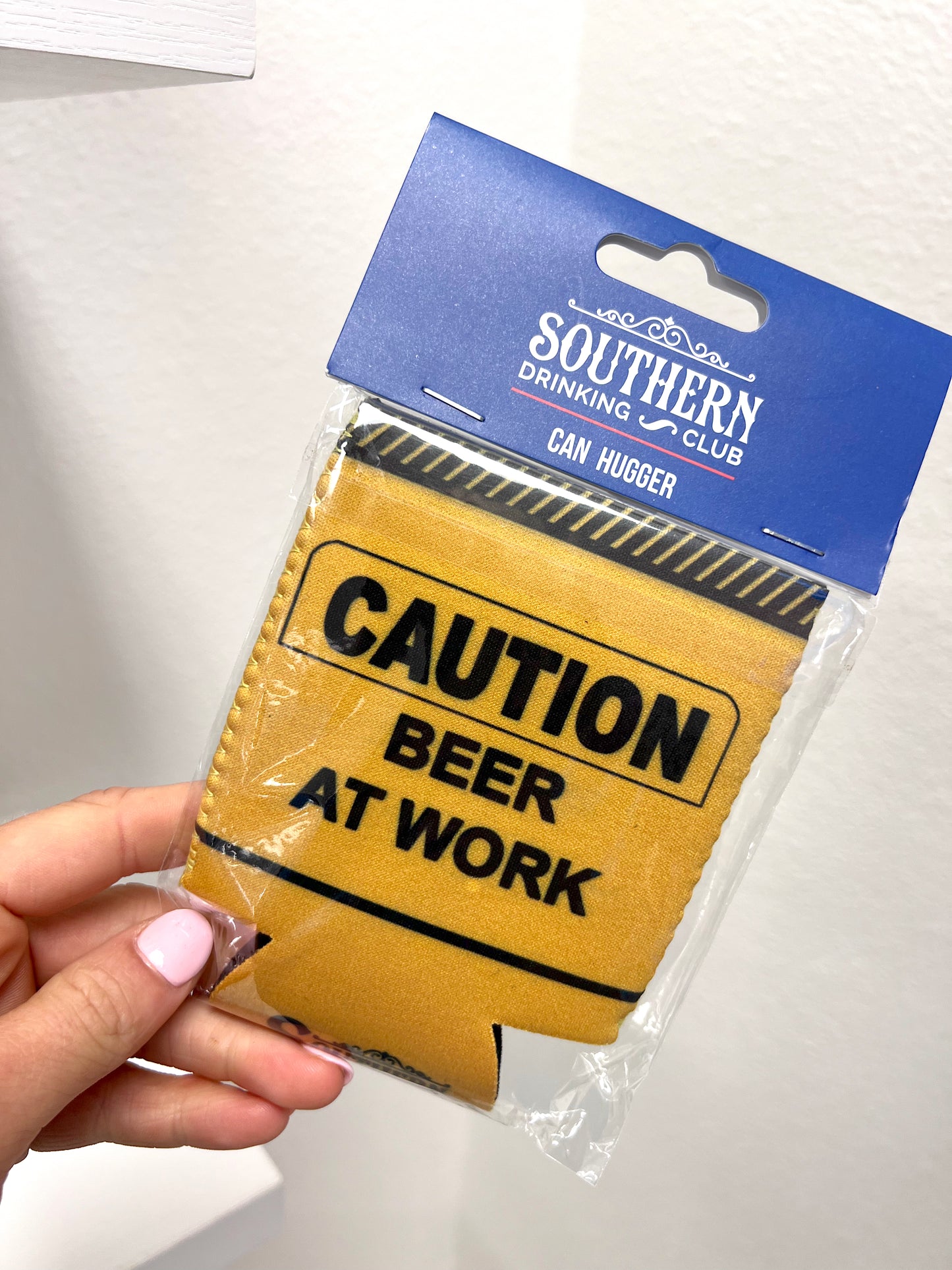 CAUTION BEET AT WORK CAN KOOZIE