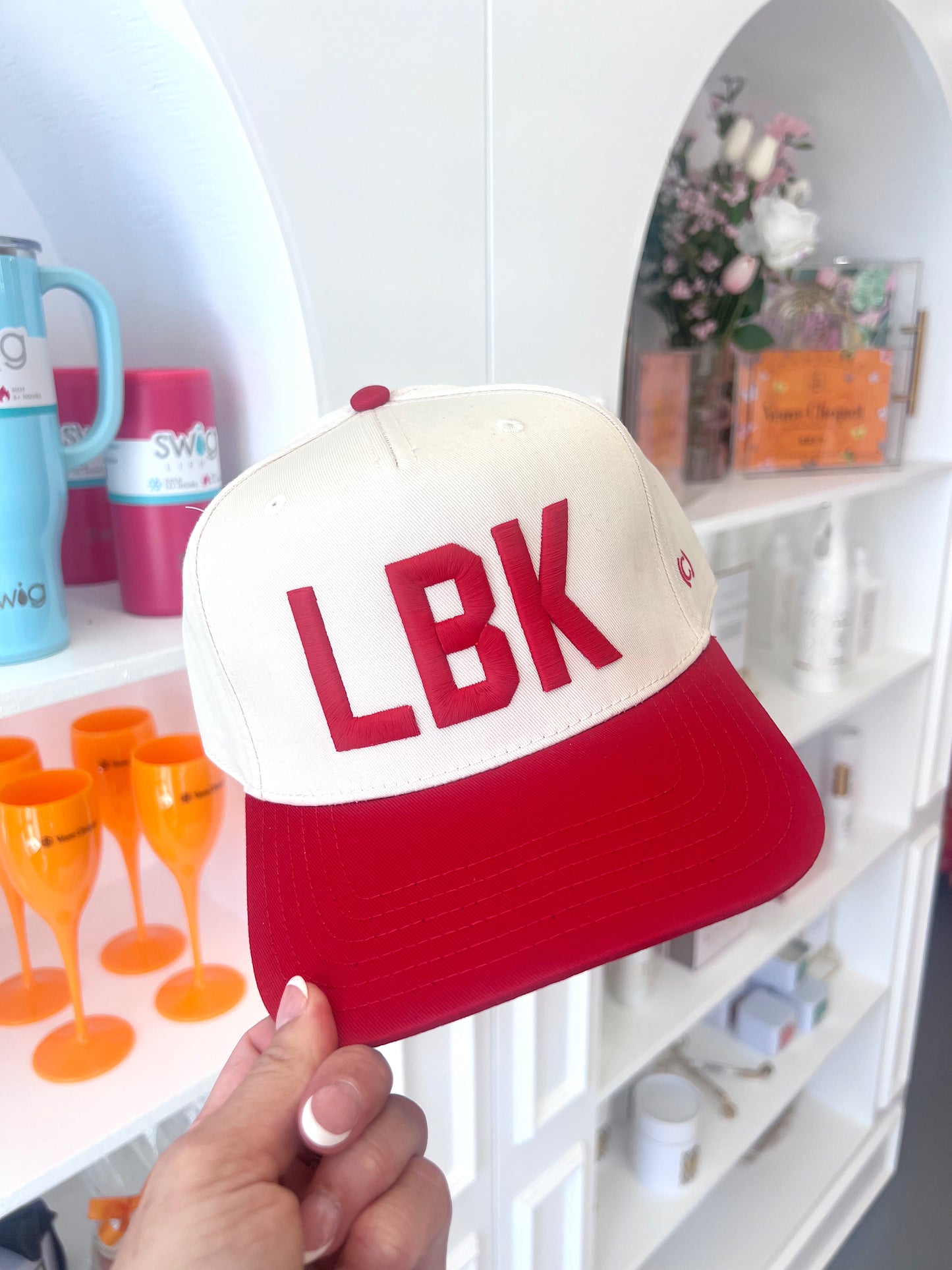 VINTAGE RED + CREAM LBK HAT