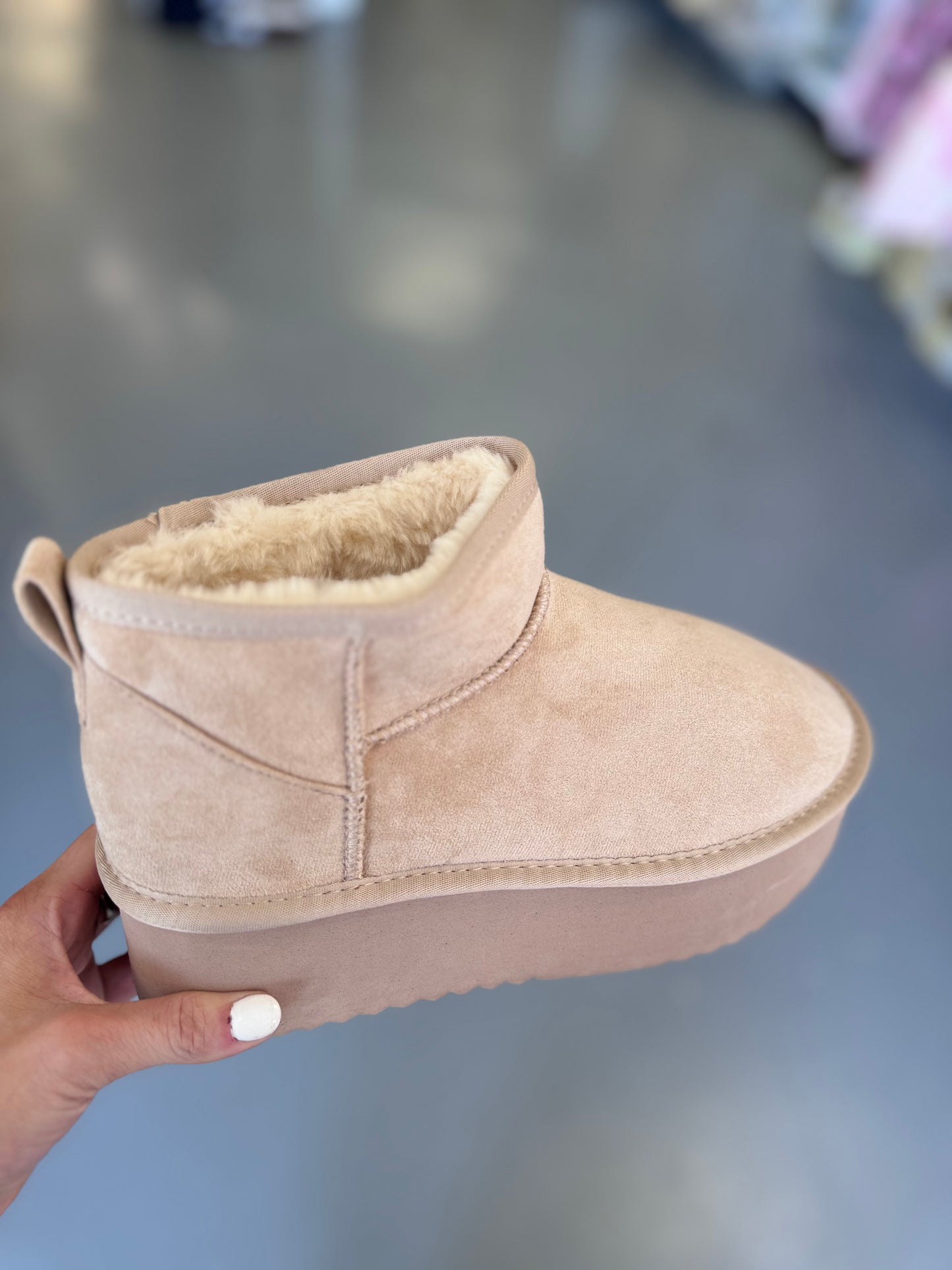 OATMEAL SUEDE PLATFORM BOOT