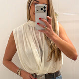 LBK IVORY DRAPED NECK TIE