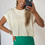 Cream Open Back Lounge Top