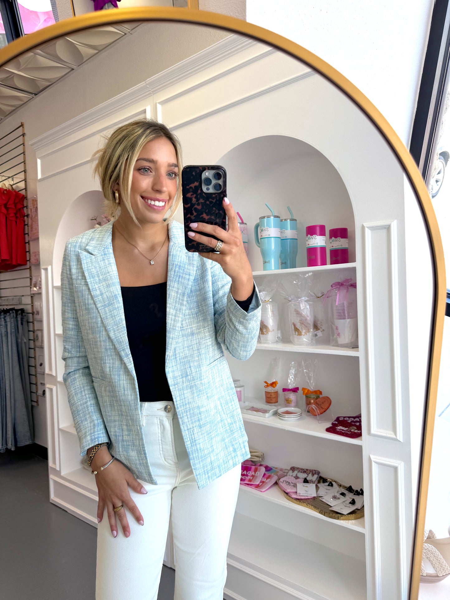 BLUE CHECKERED BLAZER