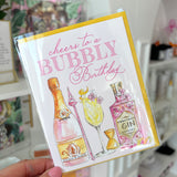 CHEERES TO A BUBBLY BIRTHDAY FRENCH 75 CARD