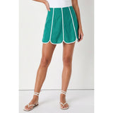 Shell Panel Linen Skort: Off White / M