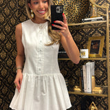 SLEEVELESS BUTTON DOWN MINI DRESS