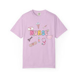 Nurse Cute Icons T-Shirt | Pastel Medical Graphic Tee for Nurses