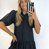 BLACK STACCI BUBBLE HEM DRESS