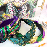 GOLD GREEN PURPLE SEQUIN HEADBAND