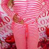 Pink & Red Stripe Soft Pajama Set
