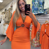 ORANGE CUTOUT DRESS