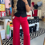 BLACK BUTTON PUFF SLEEVE TOP