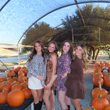 Brown Gingham Scalloped Blouse