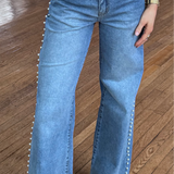 PEARL STUD HIGH RISE JEANS