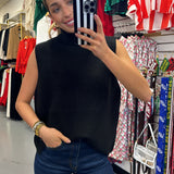 Black Turtleneck Sweater Vest