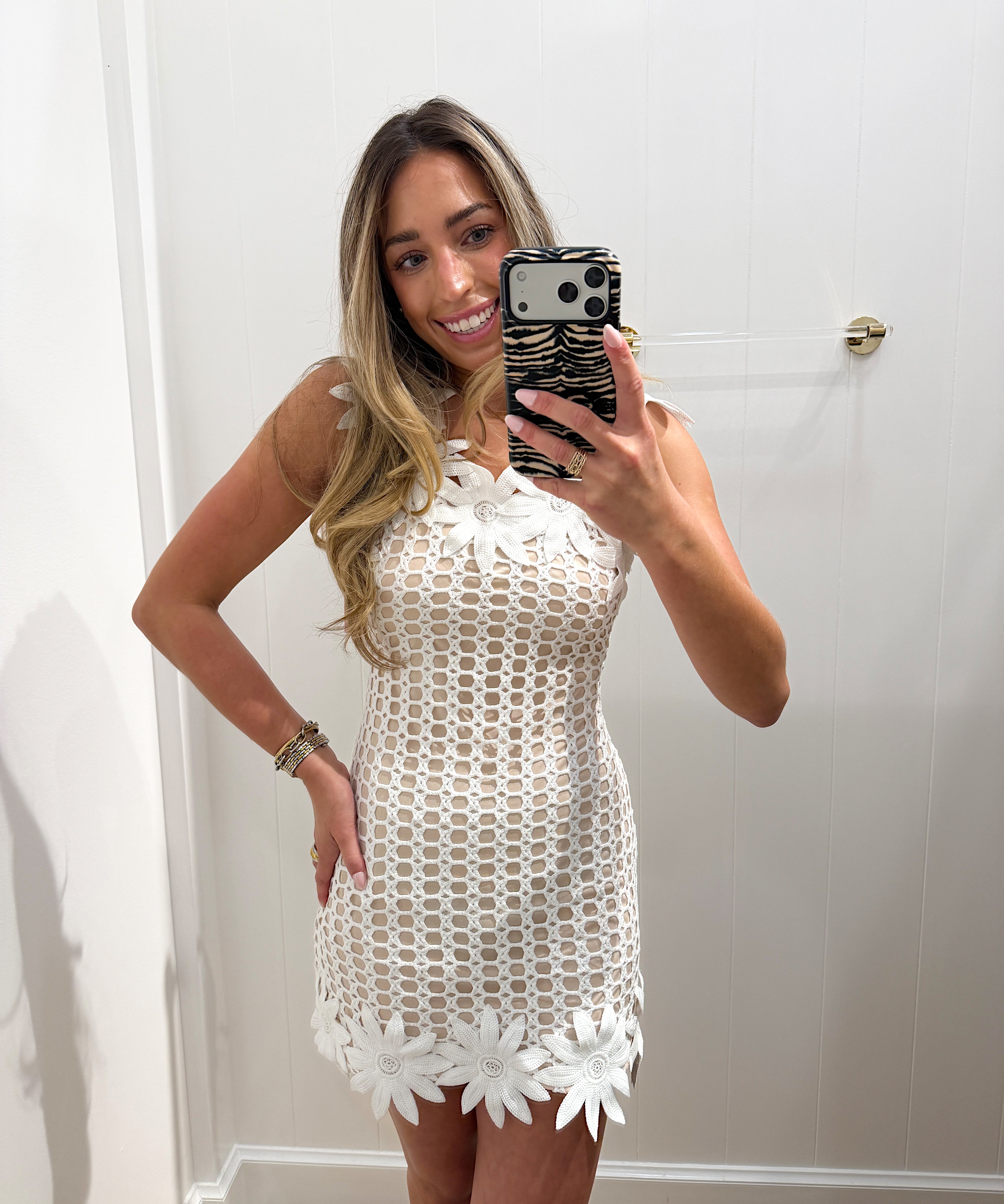 CHIC 3D FLORAL MODERN MINI DRESS
