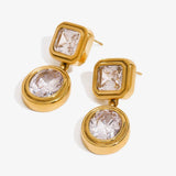 Gold Bezel Earrings Waterproof