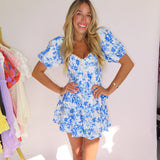 BLUE FLORAL ELIANA DRESS