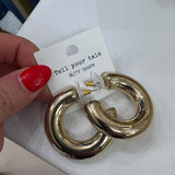 LARGE GOLD CHUNKY HOOP EARRINGS