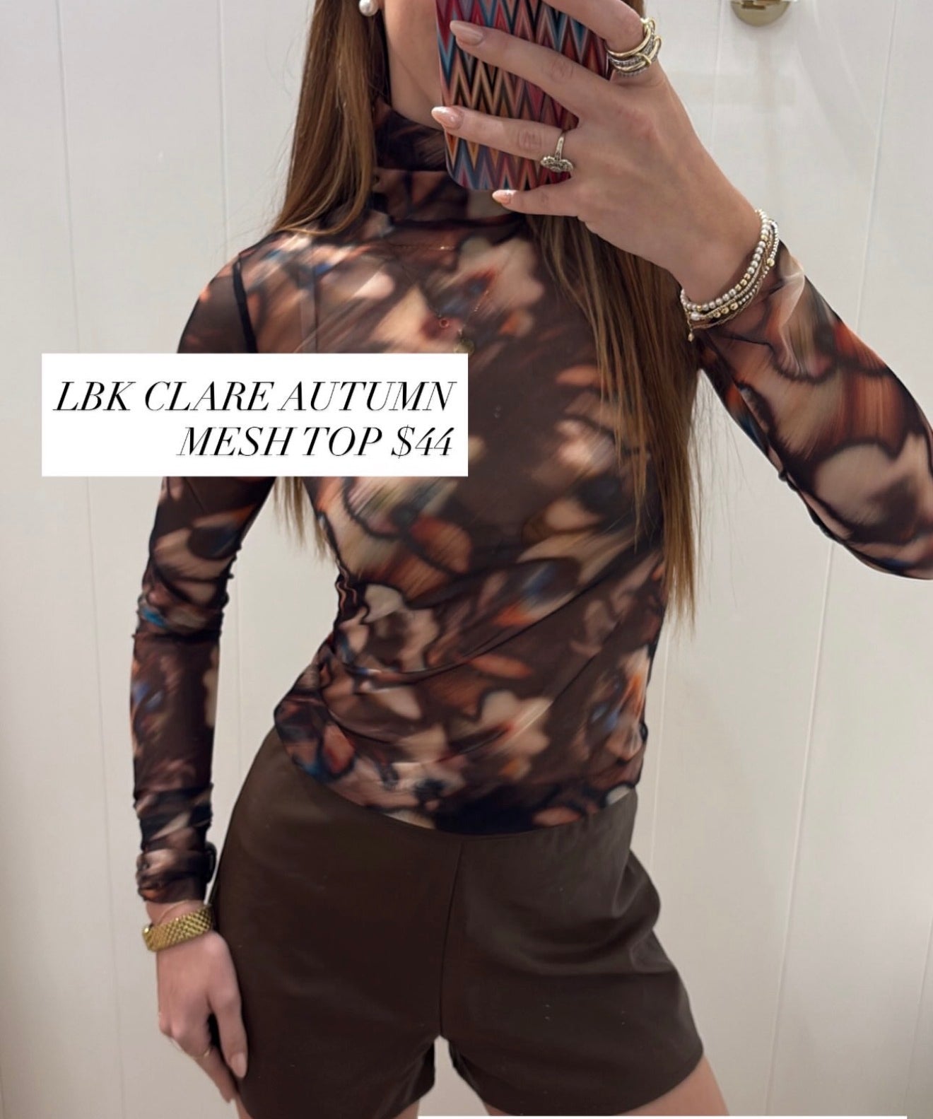 LBK CLARE AUTUMN MESH TOP