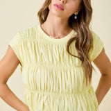 Lemon Sleeveless Tiered Top