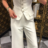 White Embellished Button Jumpsuit
