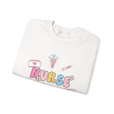 Nurse Medical Icons Crewneck Sweatshirt – Cute Nurse Graphic Pullover