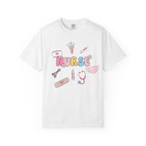 Nurse Cute Icons T-Shirt | Pastel Medical Graphic Tee for Nurses