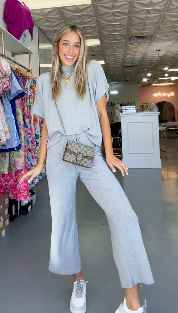 HEATHER GREY COMFY TRAVEL SET