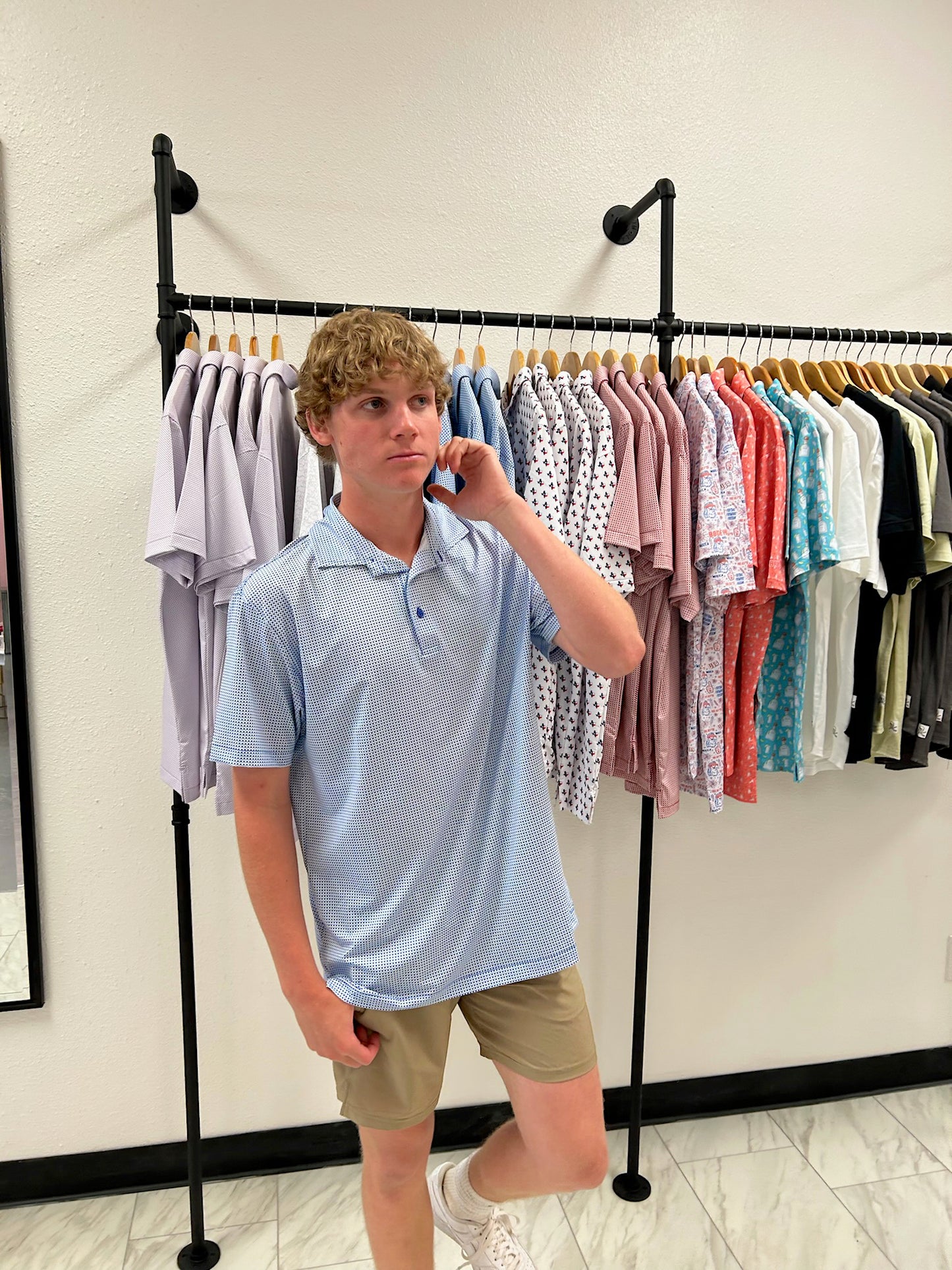 HORN LEGEND BLUE/ GREY POLO - MEDIUM LEFT