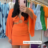 ORANGE CUTOUT DRESS