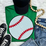 GREEN SEQUIN BASEBALL TEE