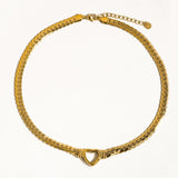 GOLD HEART SNAKE NECKLACE - NON TARNISH