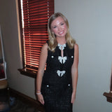 Black Bow Tweed Detail Mini Dress