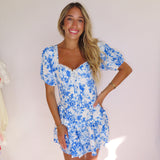 BLUE FLORAL ELIANA DRESS