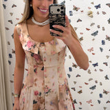 LIGHT PINK FLORAL COLLARED DRESS