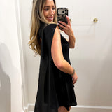BLACK CHIFFON SCARF DRESS
