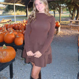 Brown Gingham Scalloped Blouse