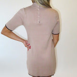 BEIGE BUTTON UP POCKET DRESS (size small left)