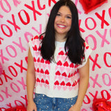 Heart Button Down Sweater Top