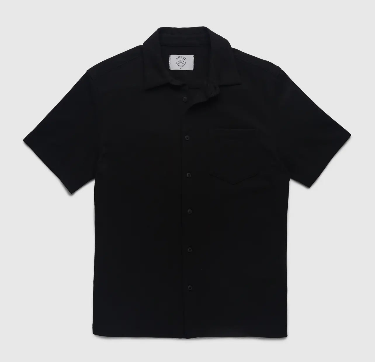 BLACK S/S PIQUE KNIT SHIRT