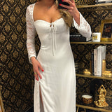 White Lace Corset Sweetheart Dress