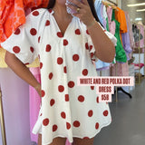 WHITE & RED POLKA DOT DRESS